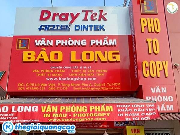 Mẫu bảng hiệu photo, văn ph&ograve;ng phẩm Bảo Long