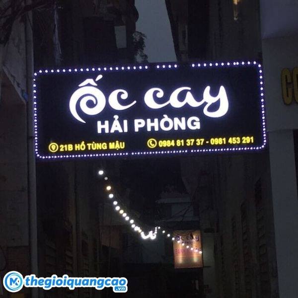 Mẫu bảng hiệu qu&aacute;n ốc bằng đ&egrave;n led