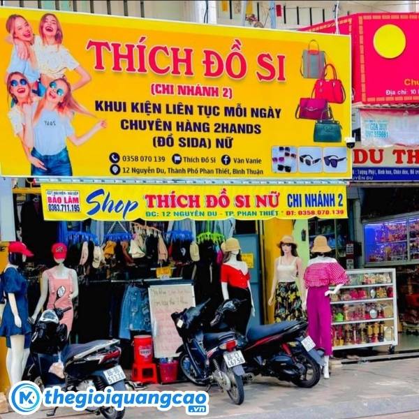 Mẫu bảng hiệu shop đồ si đẹp mắt tăng nhận diện thương hiệu