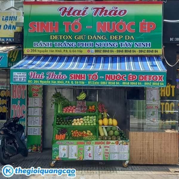 Mẫu bảng hiệu sinh tố nước &eacute;p đẹp Hai Thảo