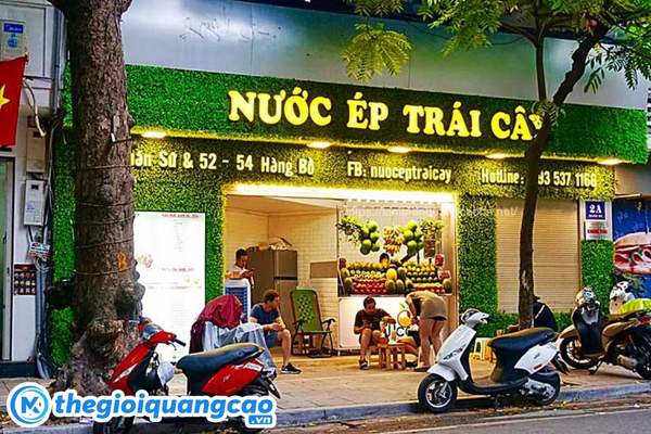 Thi c&ocirc;ng bảng hiệu nước &eacute;p đẹp, chi ph&iacute; hợp l&yacute;