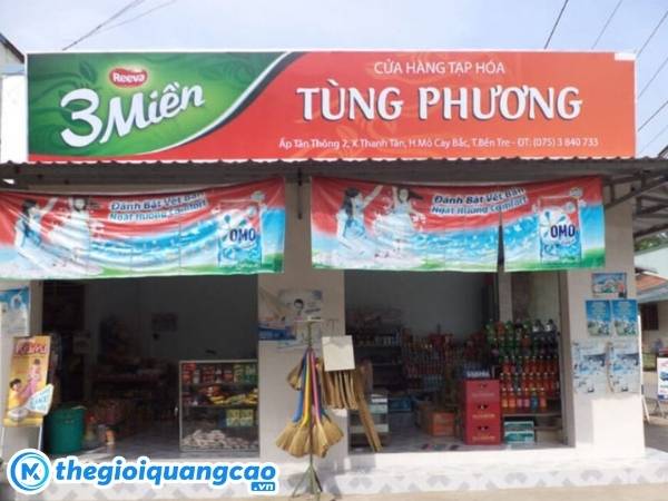 L&agrave;m bảng hiệu tạp h&oacute;a chất liệu bạt hiflex