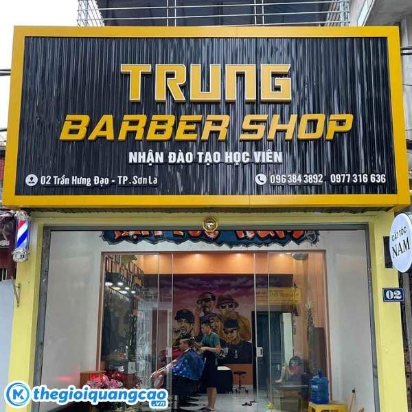 Mẫu biển hiệu t&ocirc;n s&oacute;ng kết hợp chữ nổi mica