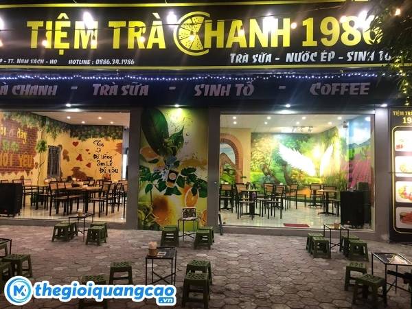 Mẫu bảng hiệu tiệm tr&agrave; chanh 1986
