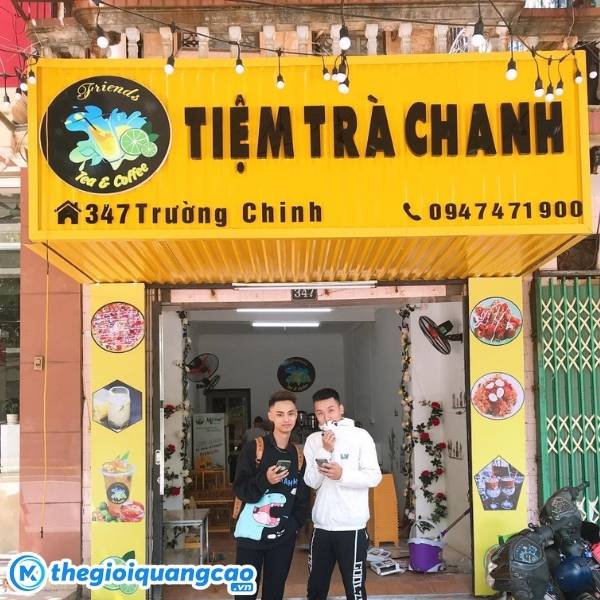 Bảng hiệu tr&agrave; chanh chữ nổi mica