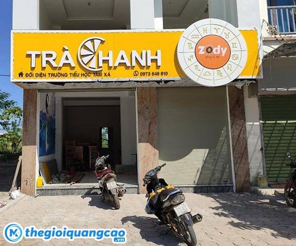 Bảng hiệu tiệm tr&agrave; chanh chất liệu Alu