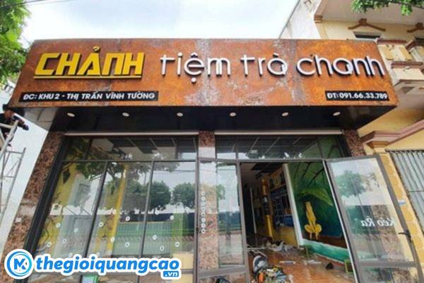 Mẫu bảng hiệu tiệm tr&agrave; chanh Chảnh