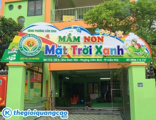 L&agrave;m bảng hiệu trường mầm non gi&aacute; tại TPHCM
