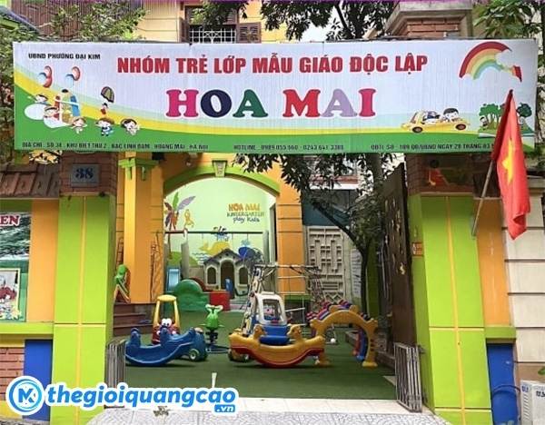 L&agrave;m bảng hiệu trường mầm non bạt hiflex chất lượng cao