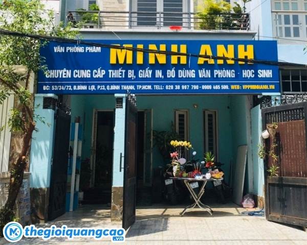 Mẫu bảng hiệu văn ph&ograve;ng phẩm Minh Anh