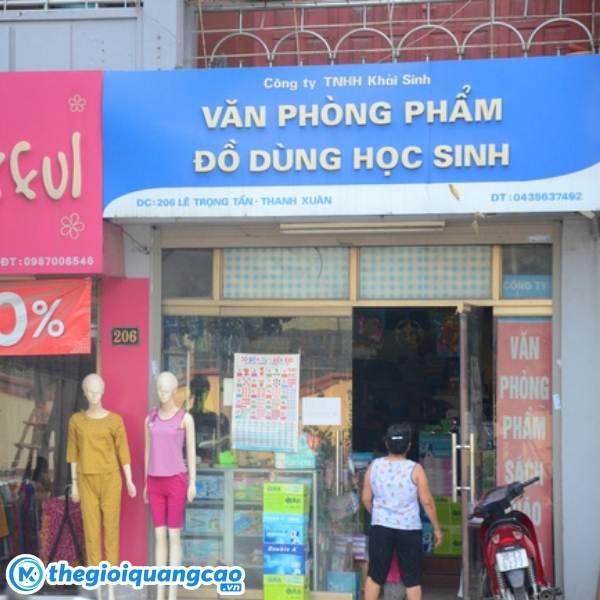 Mẫu bảng hiệu văn ph&ograve;ng phẩm đồ d&ugrave;ng học sinh
