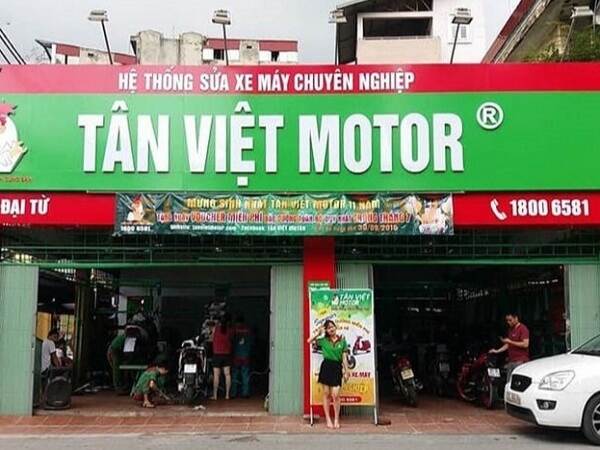 Mẫu bảng hiệu rửa xe m&aacute;y chuy&ecirc;n nghiệp T&acirc;n Việt Motor