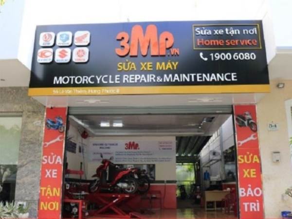 L&agrave;m bảng hiệu rửa xe m&aacute;y nền alu chữ nổi mica