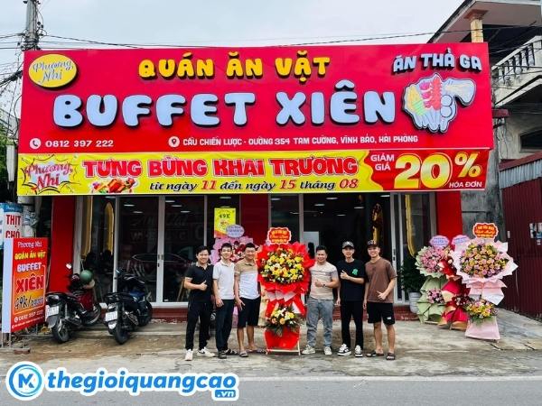 Mẫu bảng hiệu buffet xi&ecirc;n que đẹp