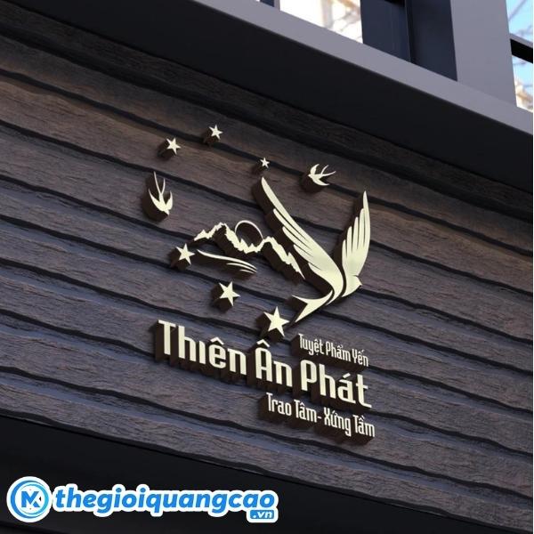 Gia c&ocirc;ng chữ nổi inox v&agrave;ng gương cho cửa h&agrave;ng yến s&agrave;o