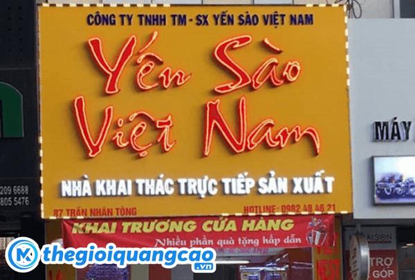 Mẫu bảng hiệu yến s&agrave;o Việt Nam