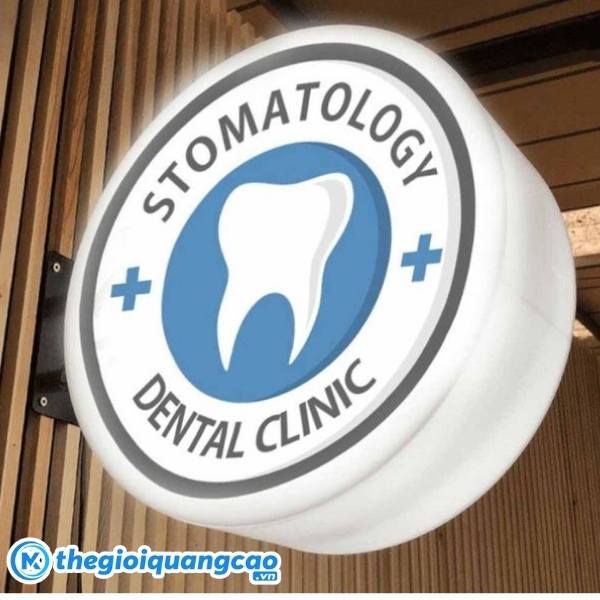 Biển vẫy nha khoa hộp đèn mica siêu sáng, khung nhôm sang trọng
