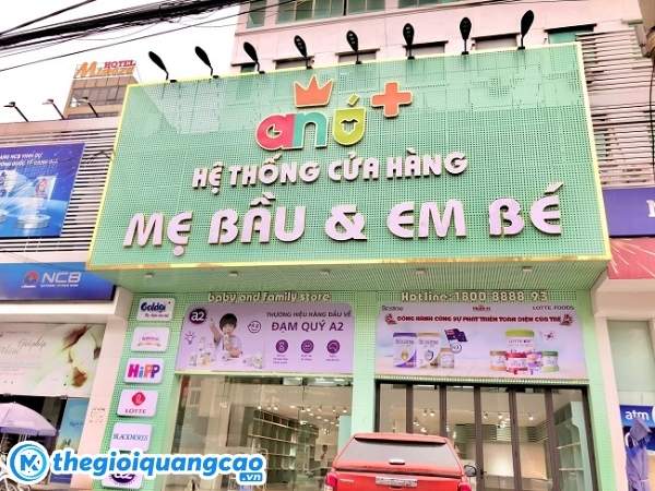 Làm biển hiệu cửa hàng Mẹ Bầu & Em Bé tại Tân Bình
