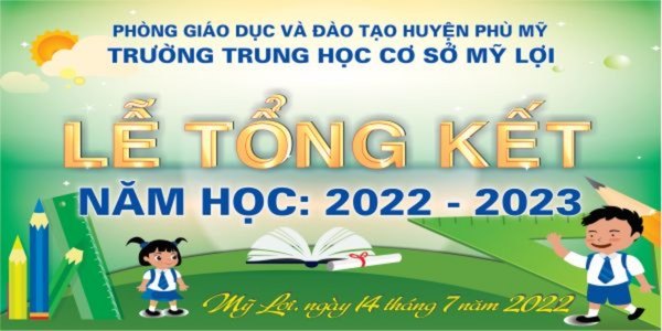 Mẫu backdrop lễ tổng kết năm học trường trung học cơ sở
