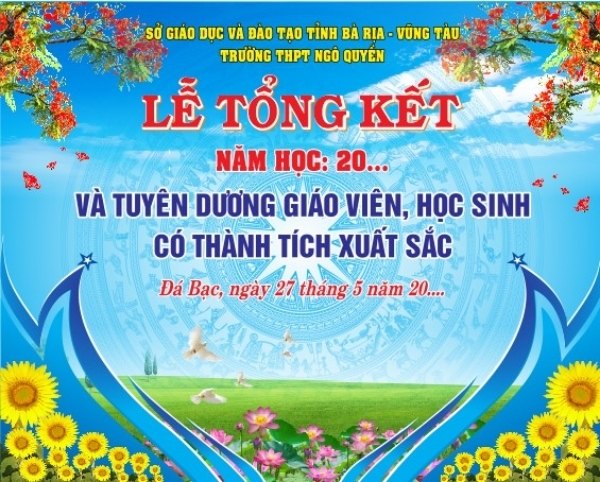 Mẫu background lễ tổng kết năm học trường trung học phổ th&ocirc;ng
