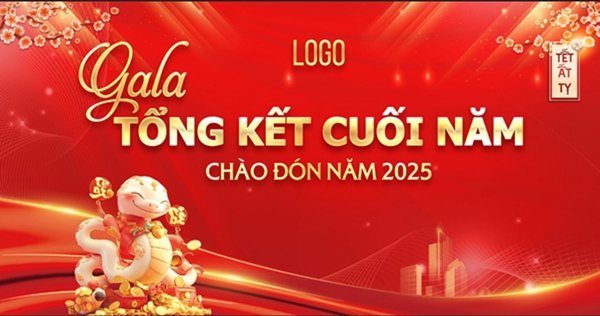 Chất liệu thi c&ocirc;ng backdrop lễ tổng kết