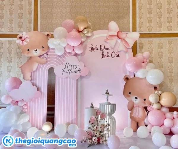 Mẫu backdrop th&ocirc;i n&ocirc;i tone hồng