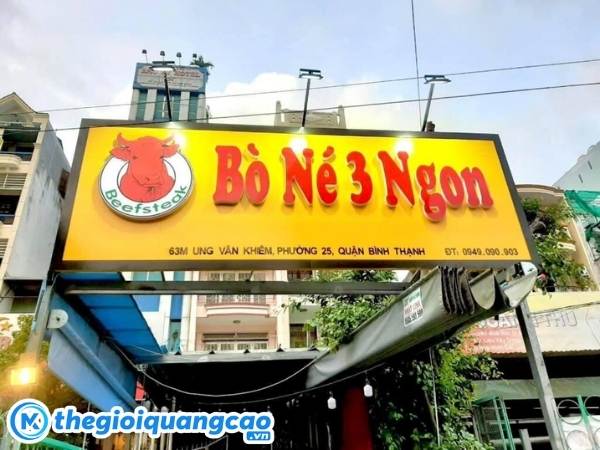 Bảng hiệu b&ograve; n&eacute; chữ nổi mica nền alu