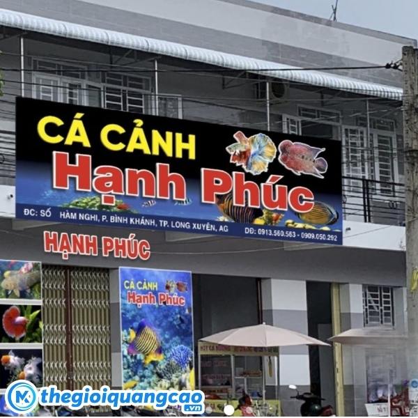 Mẫu bảng hiệu b&aacute;n c&aacute; cảnh Hạnh Ph&uacute;c