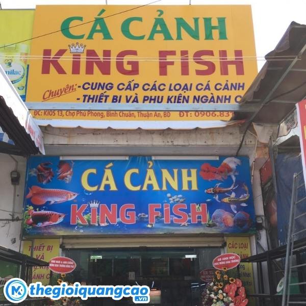 Mẫu bảng hiệu tiệm c&aacute; cảnh King Fish