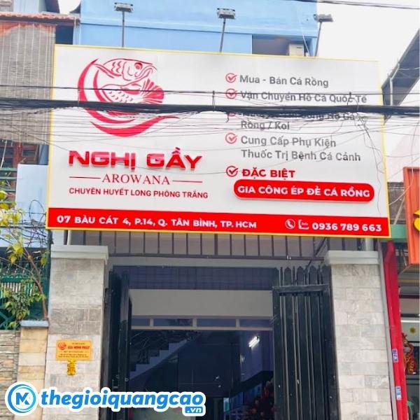 Mẫu bảng hiệu c&aacute; cảnh Nghị Gầy