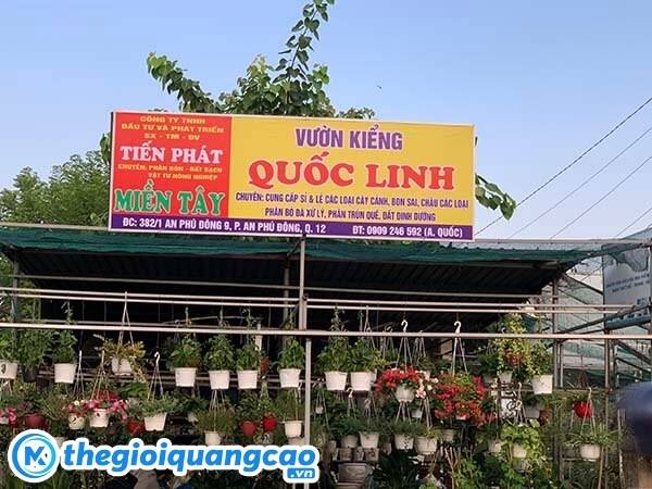 Mẫu bảng hiệu c&acirc;y cảnh vườn kiểng Quốc Linh