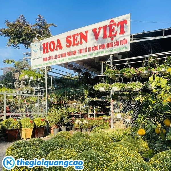 Mẫu bảng hiệu c&acirc;y cảnh Hoa Sen Việt
