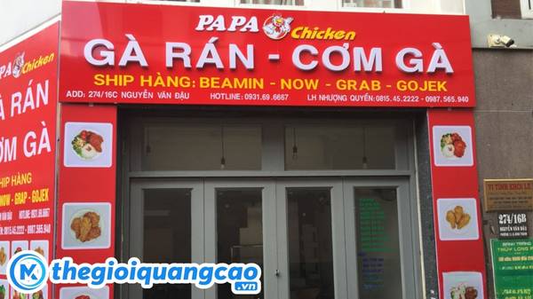 Mẫu bảng hiệu cơm g&agrave; PAPA Chicken
