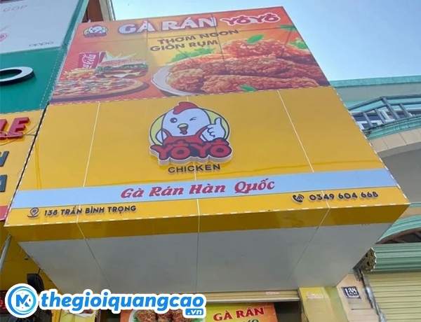 Mẫu bảng hiệu g&agrave; r&aacute;n h&agrave;n quốc YoYo