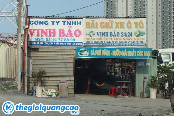 Mẫu bảng hiệu b&atilde;i giữ xe &ocirc; t&ocirc; Vĩnh Bảo