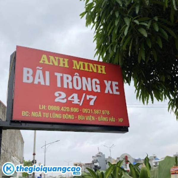 Mẫu bảng hiệu b&atilde;i tr&ocirc;ng xe 24/7