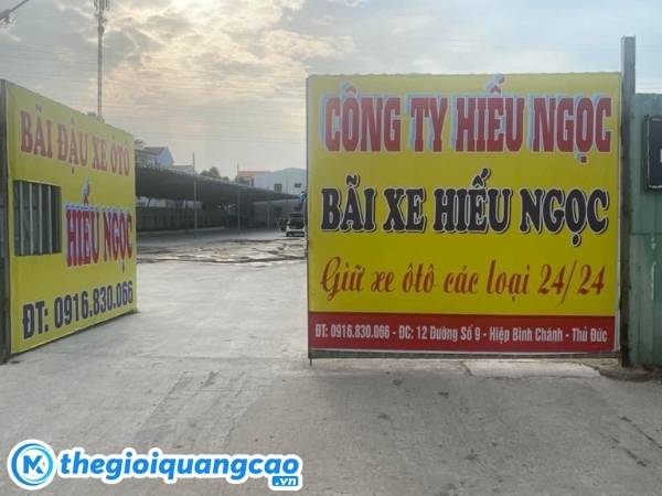 Mẫu bảng hiệu giữ xe Hiếu Ngọc