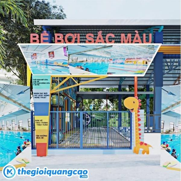 Mẫu bảng hiệu bể bơi sắc m&agrave;u