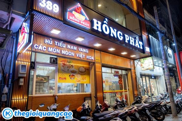 Bảng hiệu hủ tiếu chữ nổi gắn led