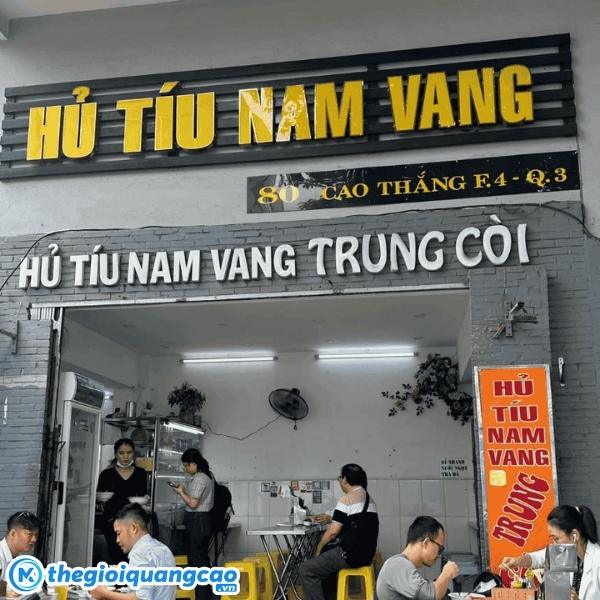 Bảng hiệu hủ tiếu nam vang chữ nổi inox