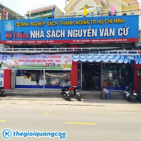 Mẫu bảng hiệu nh&agrave; s&aacute;ch Nguyễn Văn Cừ