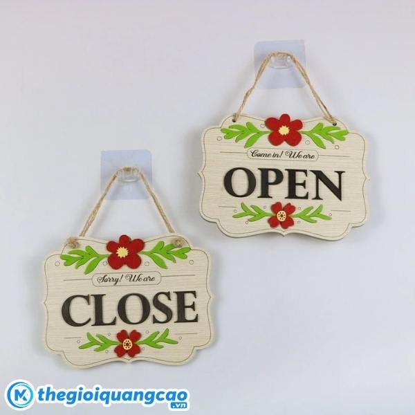 Mẫu bảng hiệu open close cho qu&aacute;n cafe