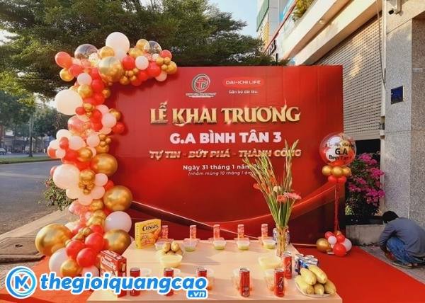Mẫu backdrop chụp ảnh lễ khai trương