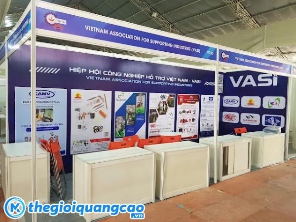 Thi c&ocirc;ng backdrop gian h&agrave;ng hội chợ gi&aacute; rẻ trọn g&oacute;i TPHCM