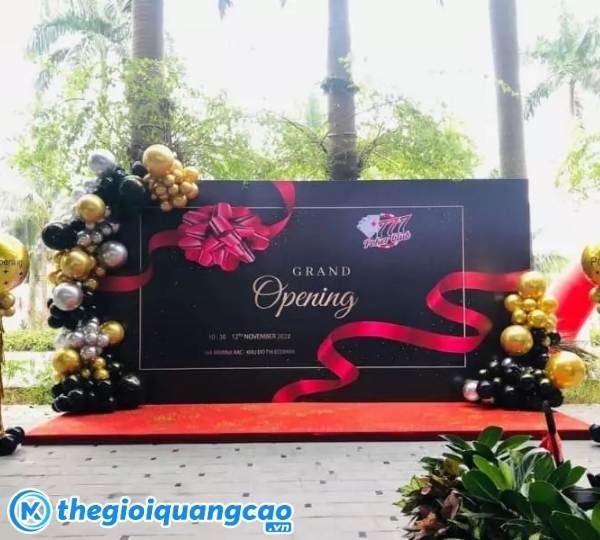 Mẫu ph&ocirc;ng nền grand opening tone đen