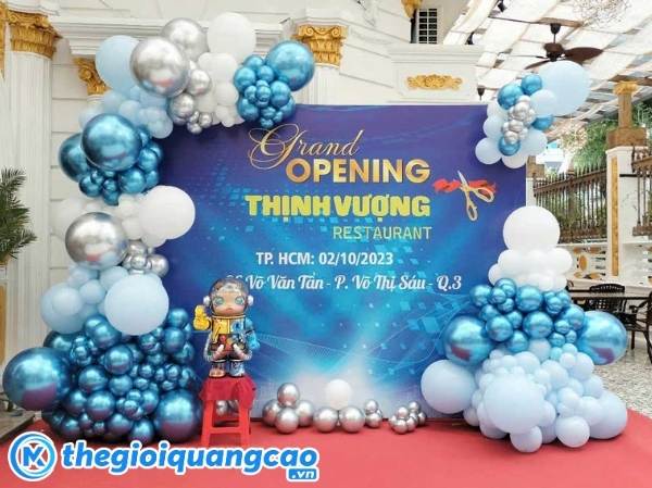 Mẫu backdrop grand opening Thịnh Vượng Restaurant