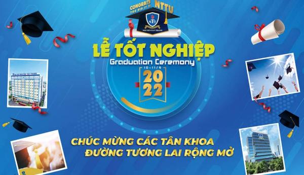 Mẫu backdrop tốt nghiệp trường NTT
