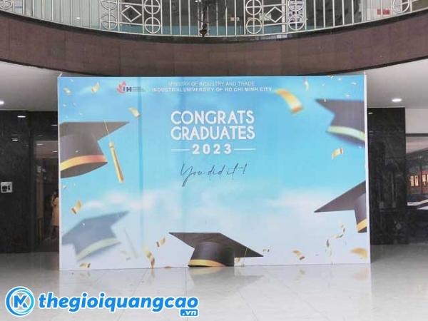 Backdrop lễ tốt nghiệp chất liệu bạt hiflex
