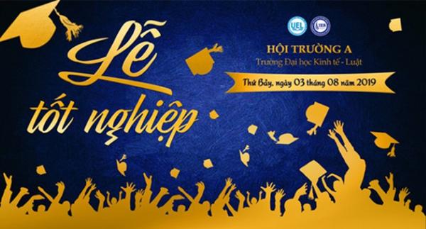 Mẫu background lễ tốt nghiệp Trường Đại học Kinh tế - Luật