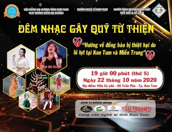 Mẫu backdrop đ&ecirc;m nhạc g&acirc;y quỹ từ thiện